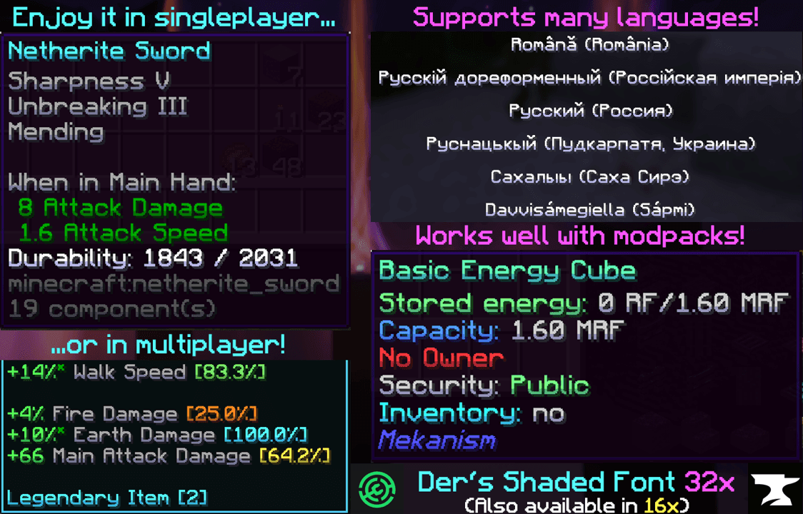 Der's Smooth Shaded Font (Faithful 32x) screenshot