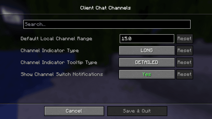 Client Chat Channels screenshot