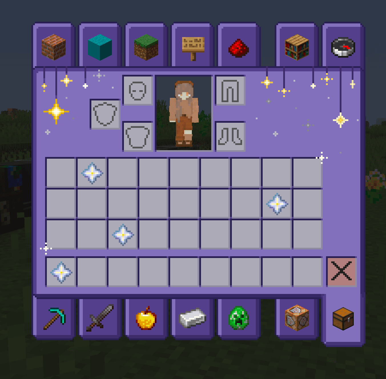Starry GUI and Hotbar screenshot