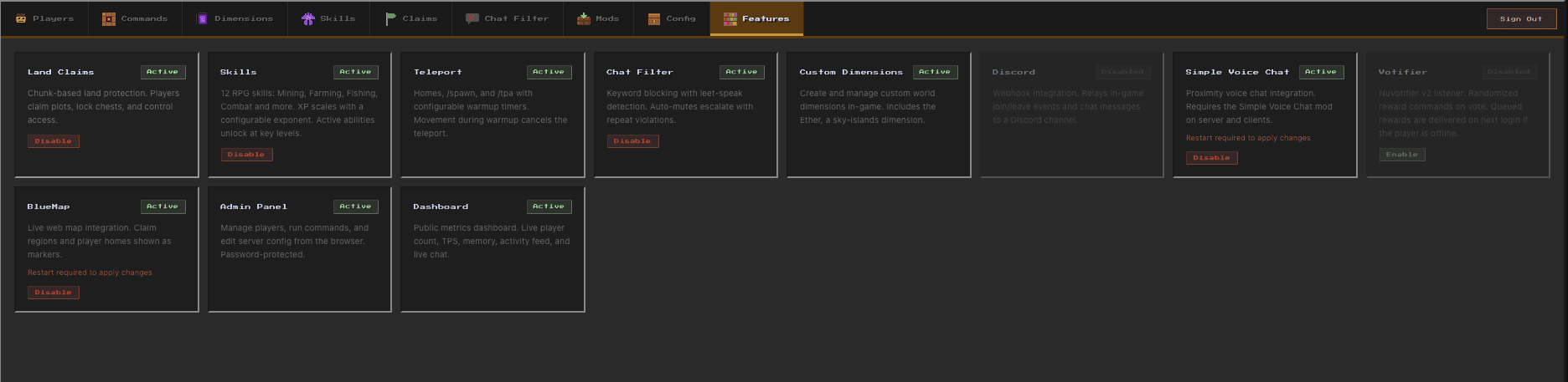 Quacked SMP - Server Management Panel screenshot