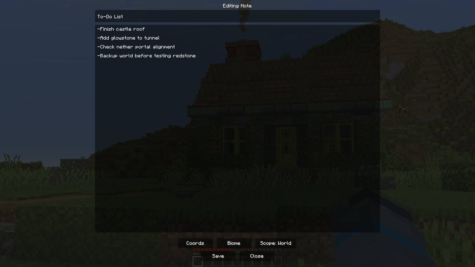 BuildNotes screenshot