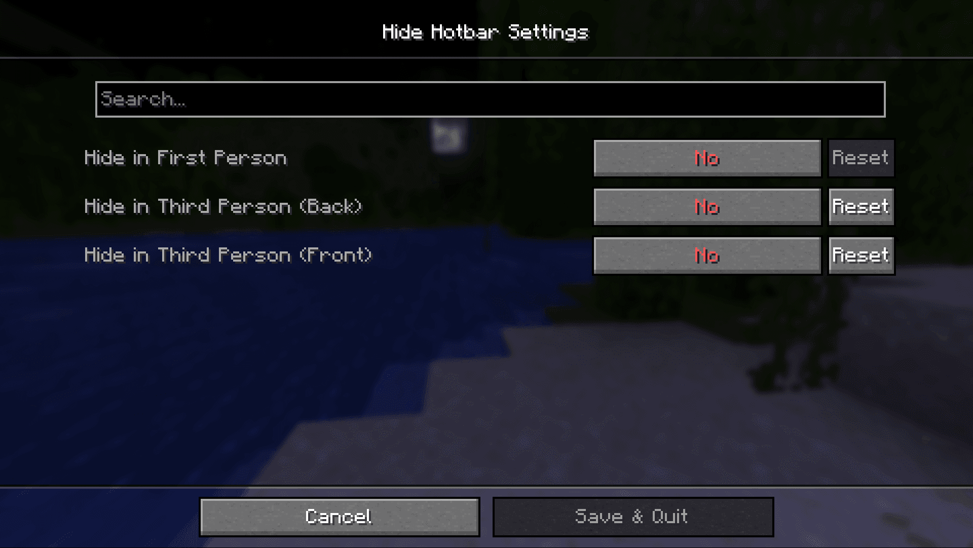 Hide Hotbar screenshot