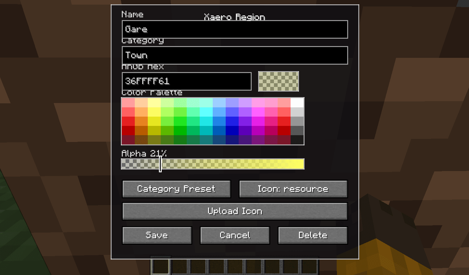 Xaero Map Regions screenshot