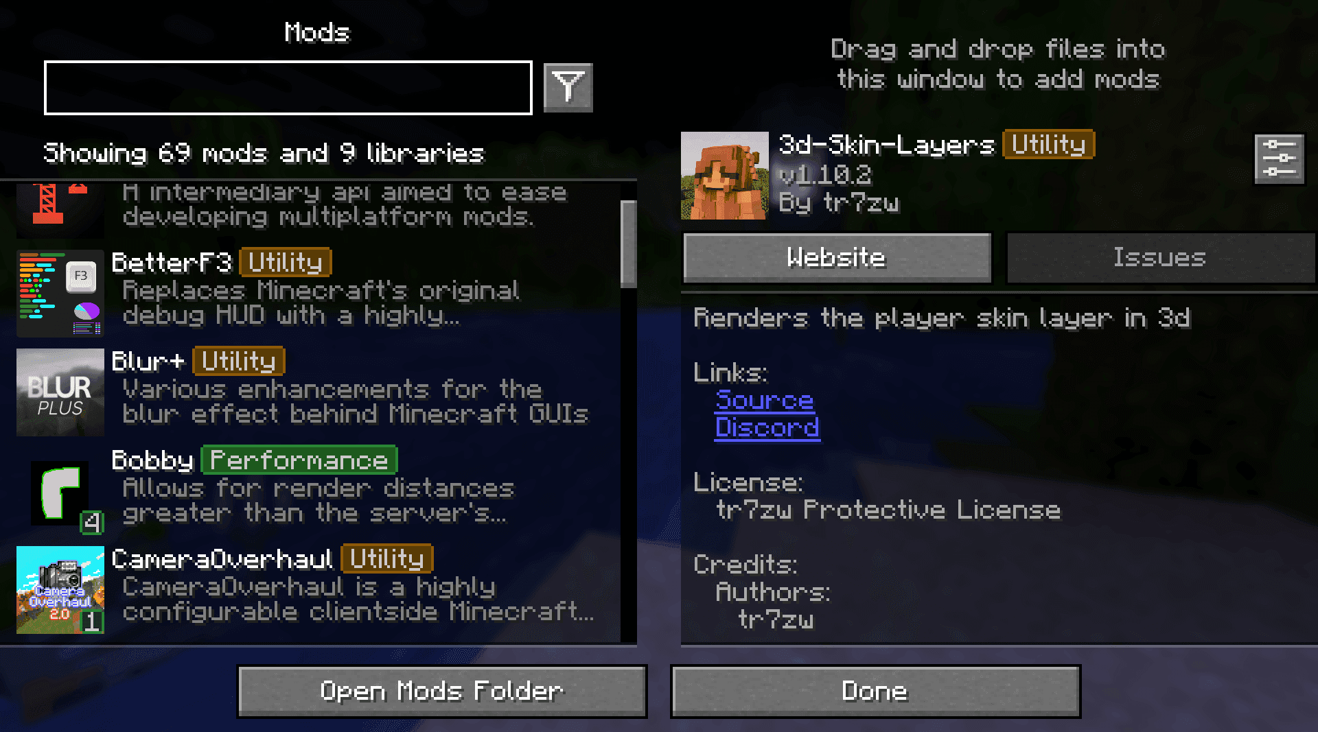 Mod Menu Filter screenshot