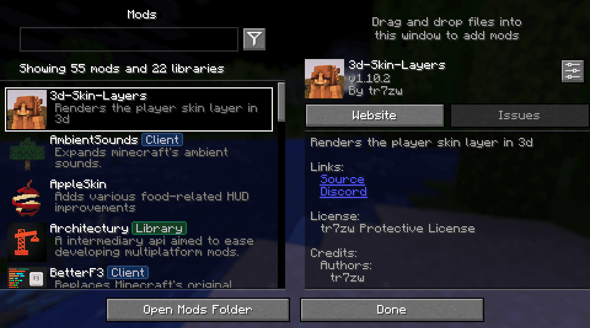 Mod Menu Filter screenshot