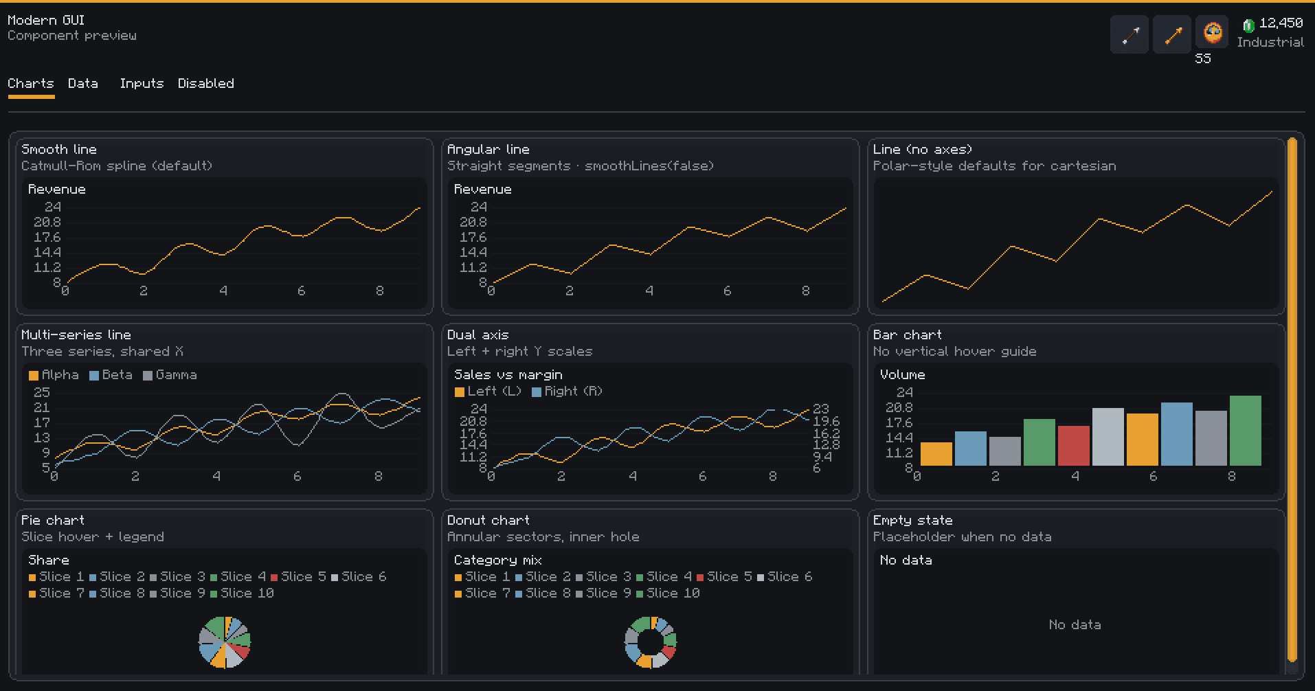 Modern GUI screenshot