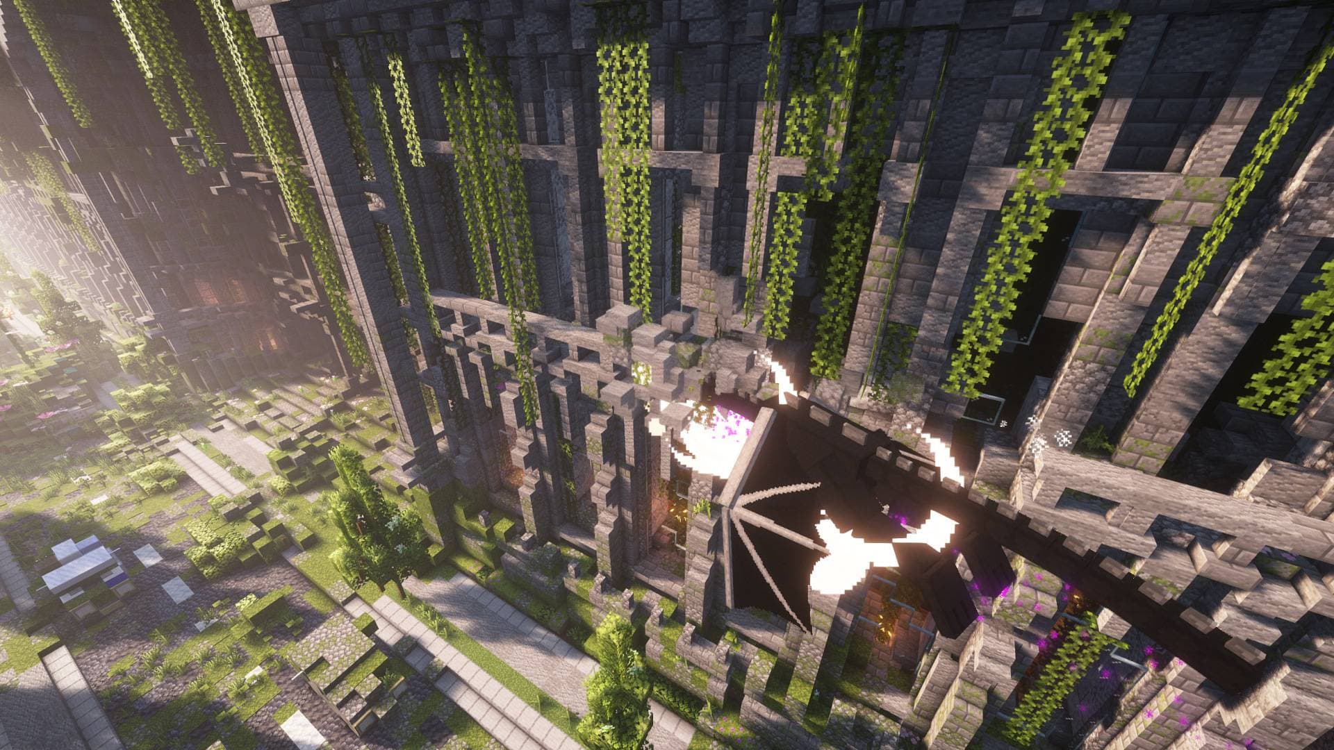 Ender Dragon Destroys End Island screenshot