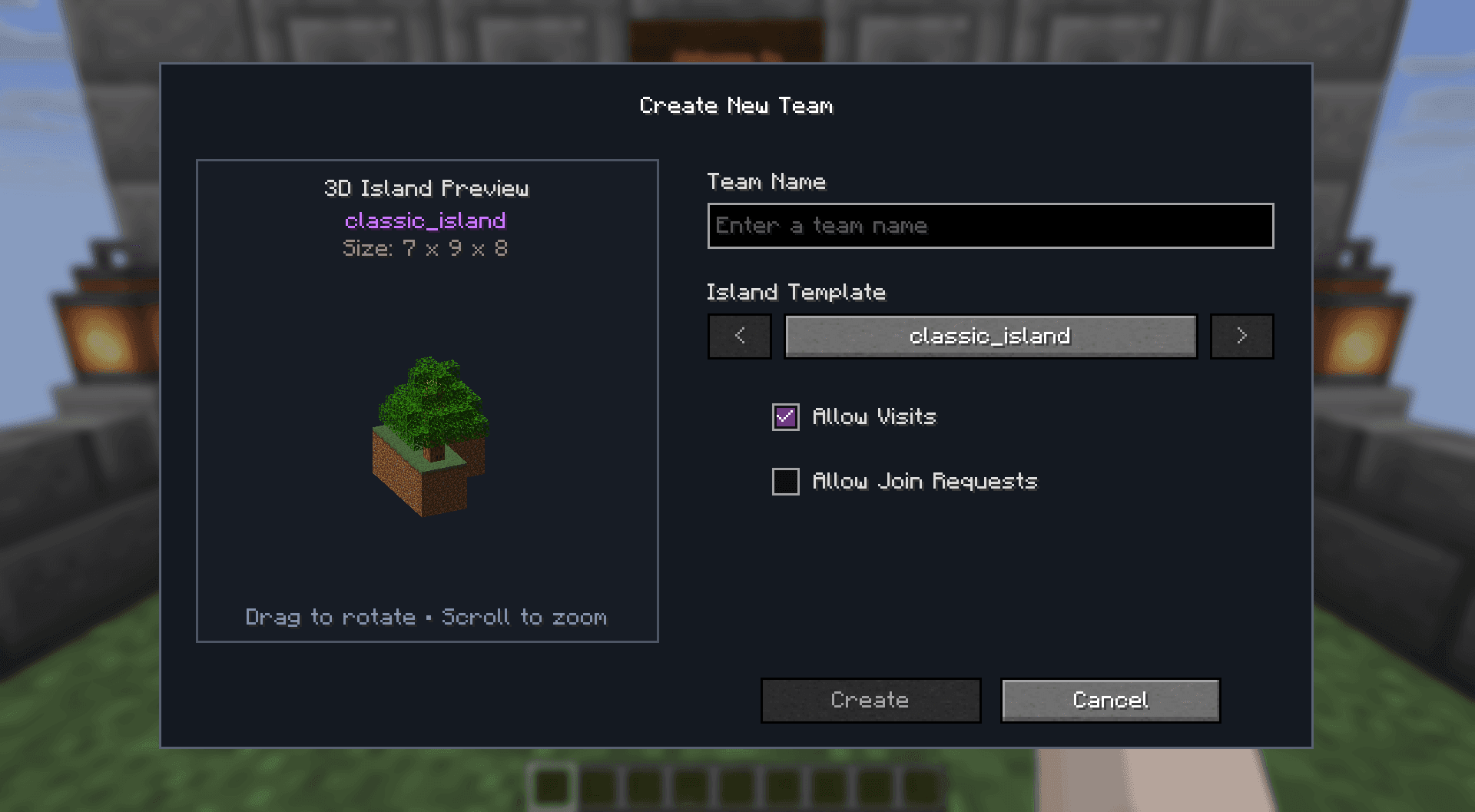 Haven Skyblock Builder screenshot