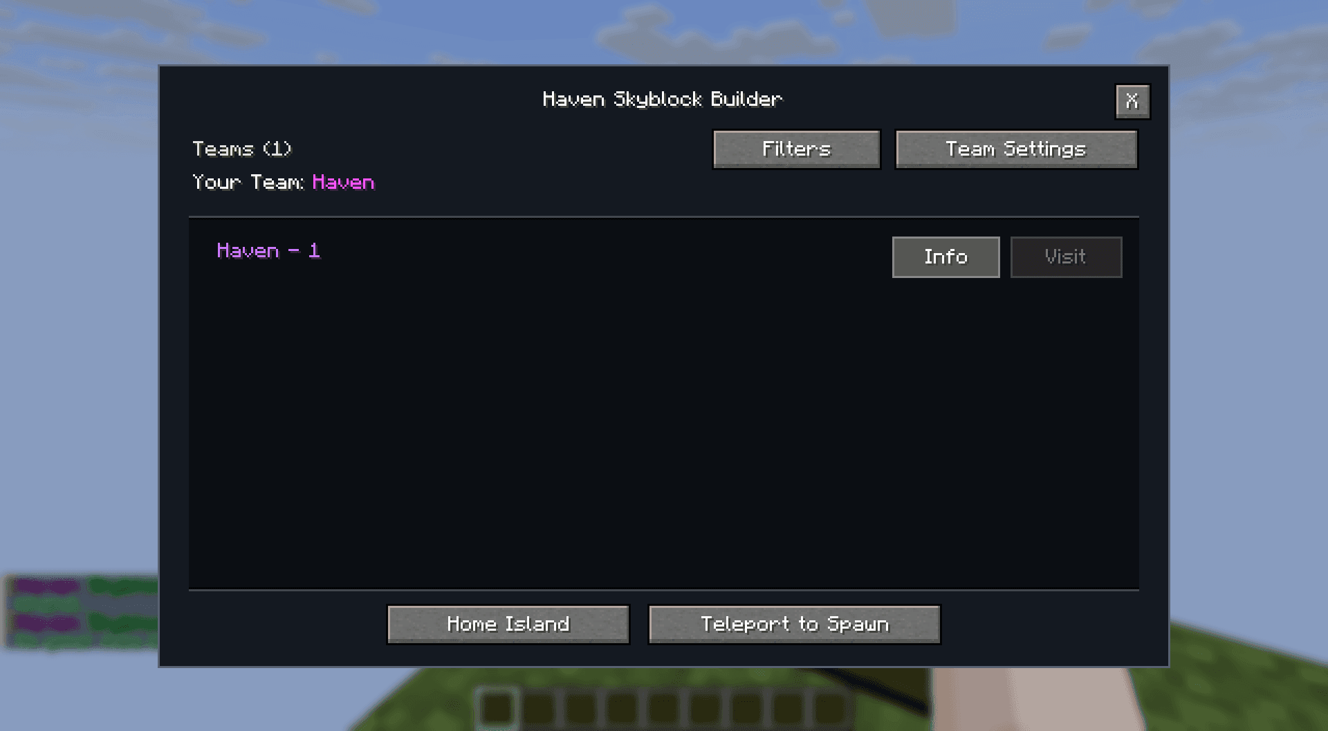 Haven Skyblock Builder screenshot