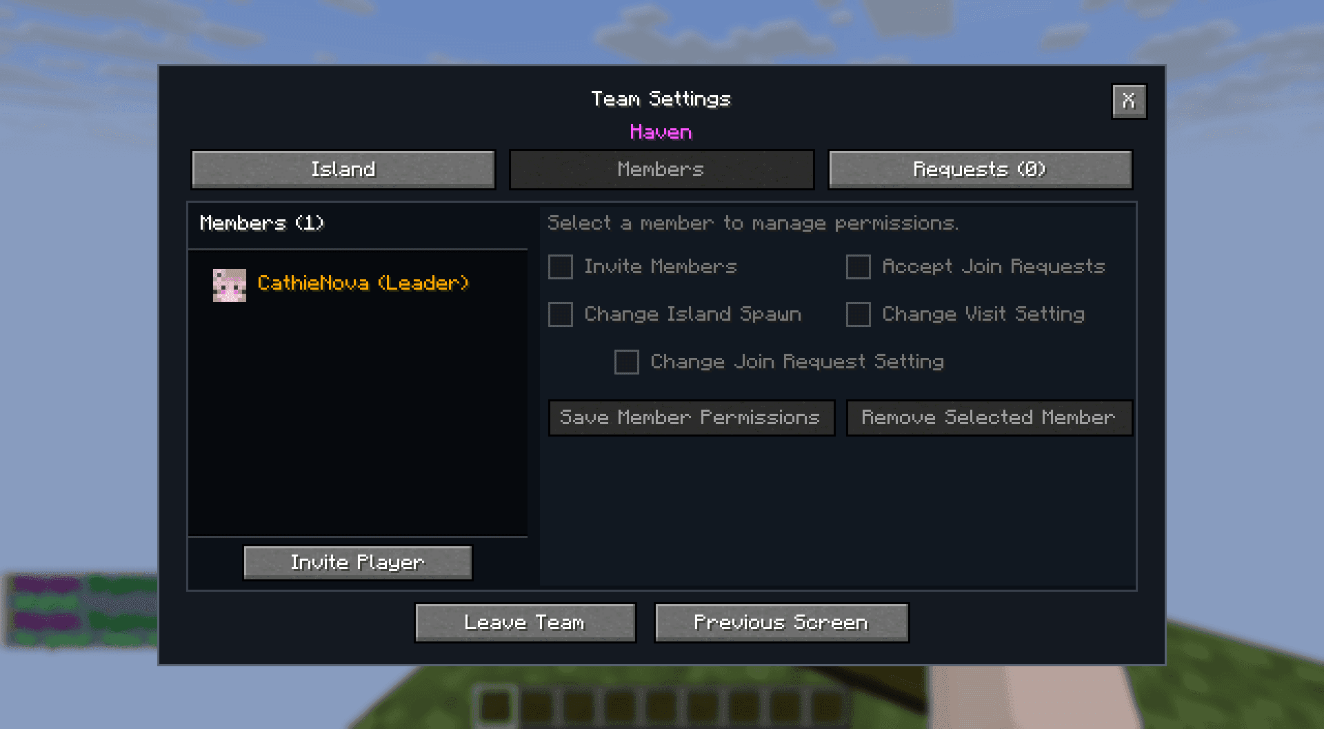 Haven Skyblock Builder screenshot