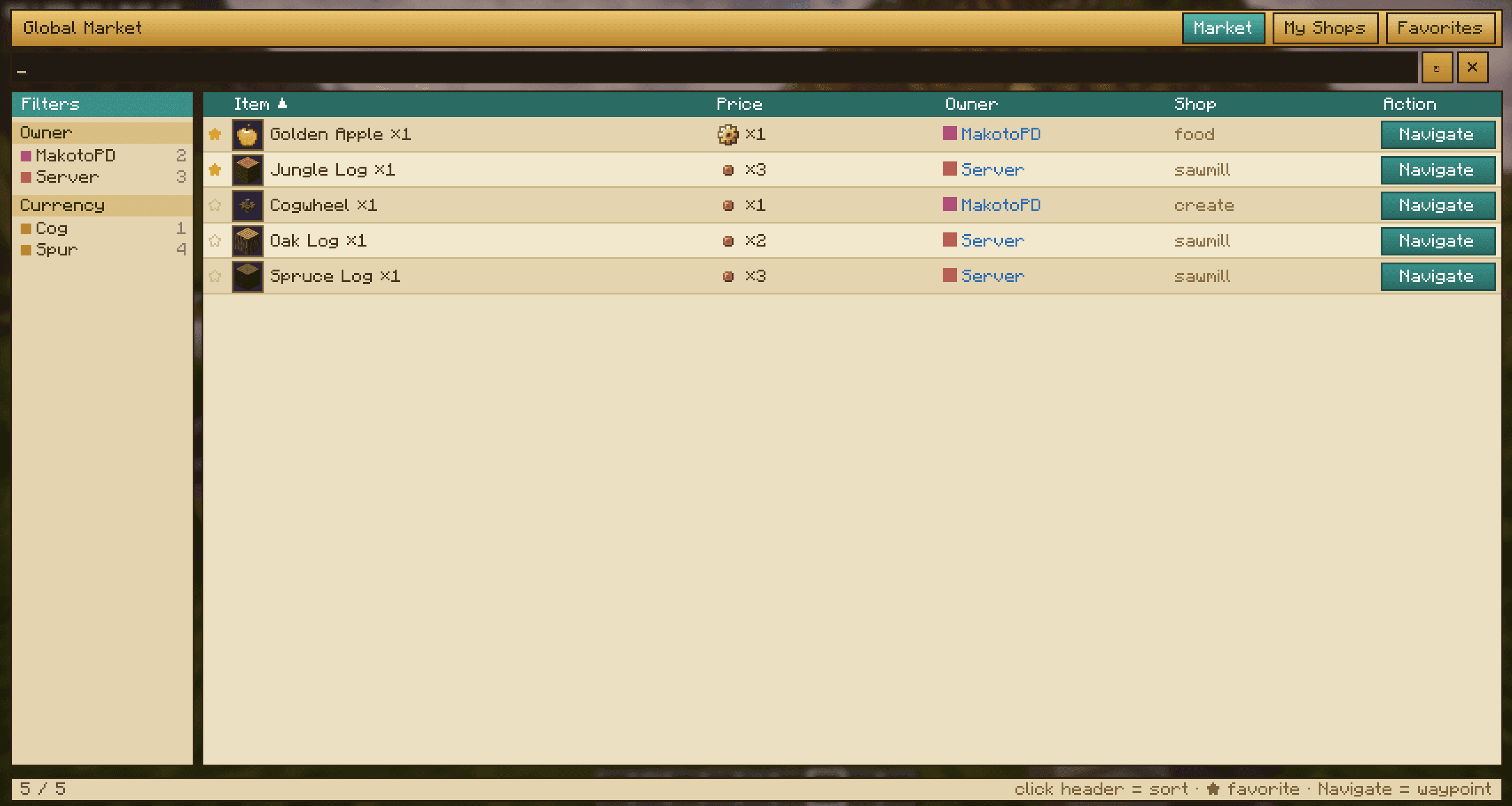 Create: Marketplace screenshot