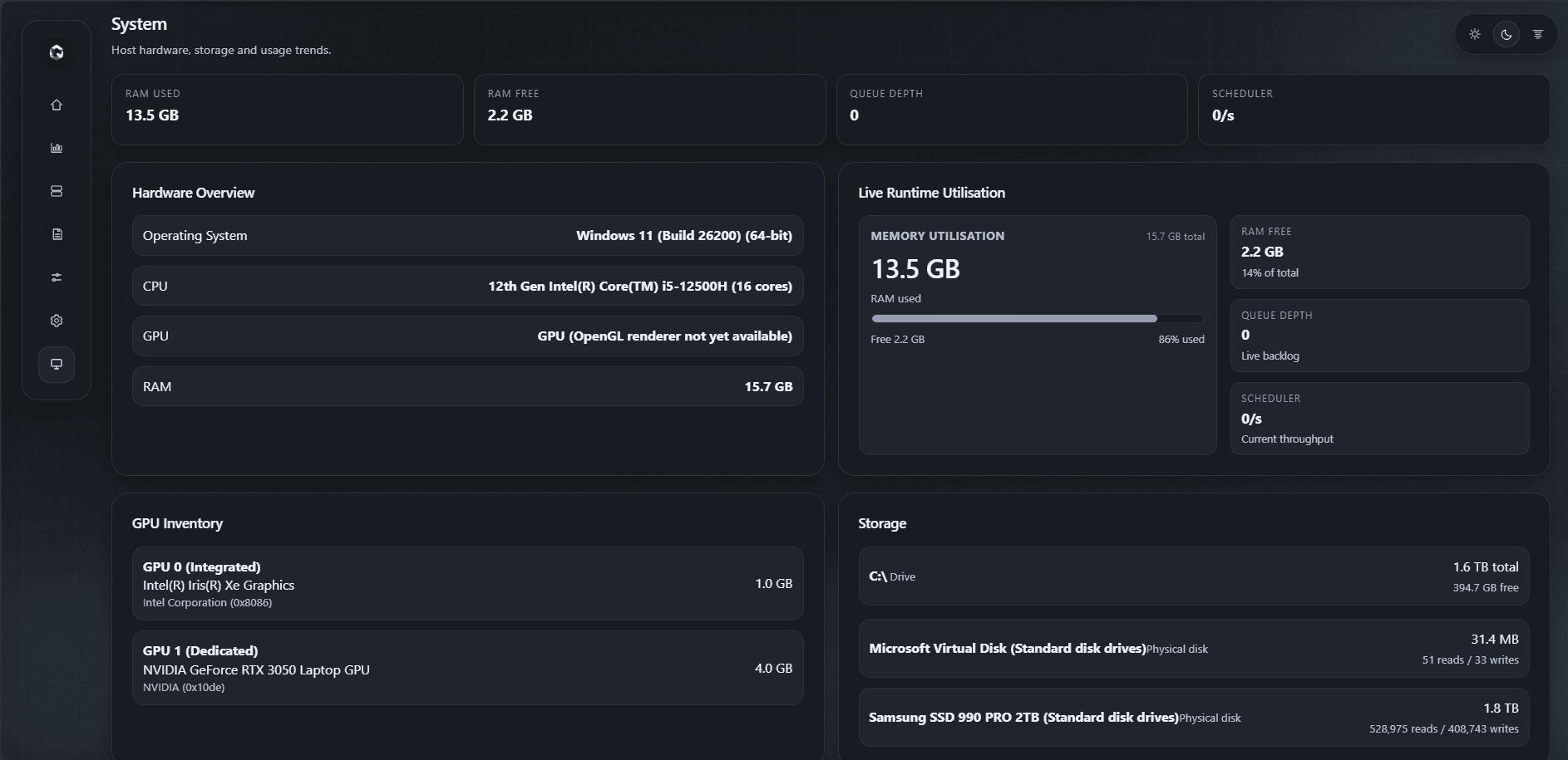 Quantified API screenshot