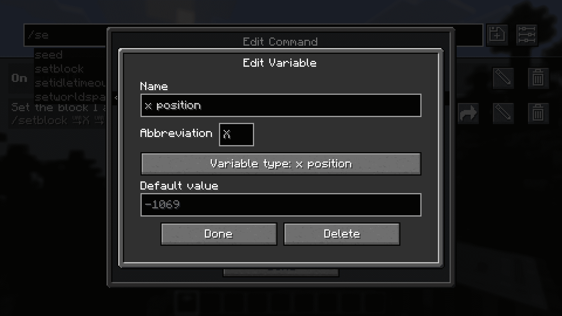 Saved Commands screenshot