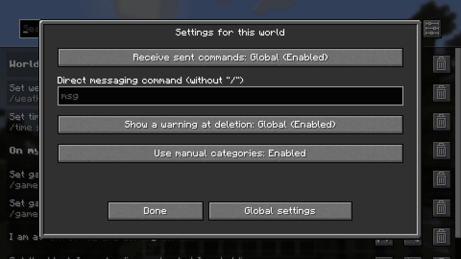 Saved Commands screenshot