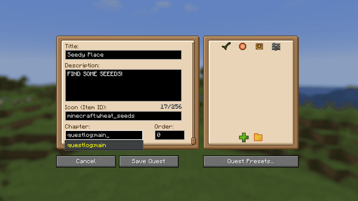 Questlog screenshot
