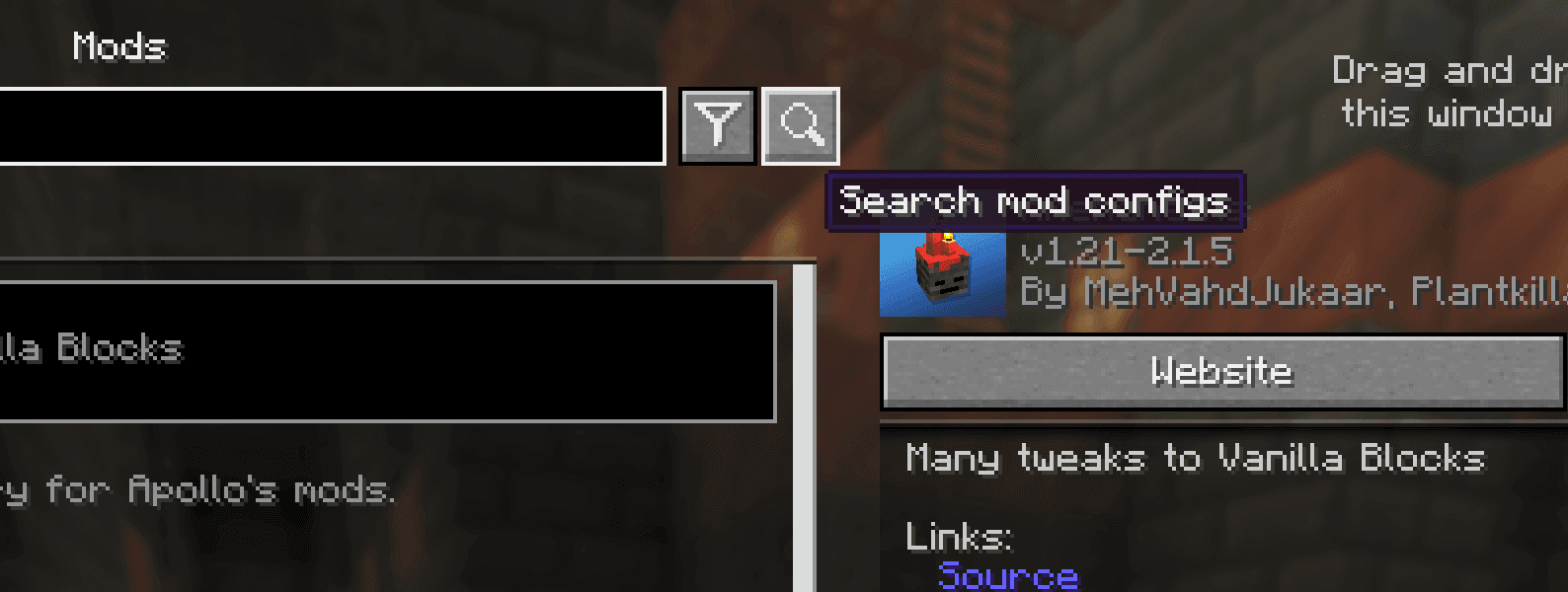 Config Search screenshot