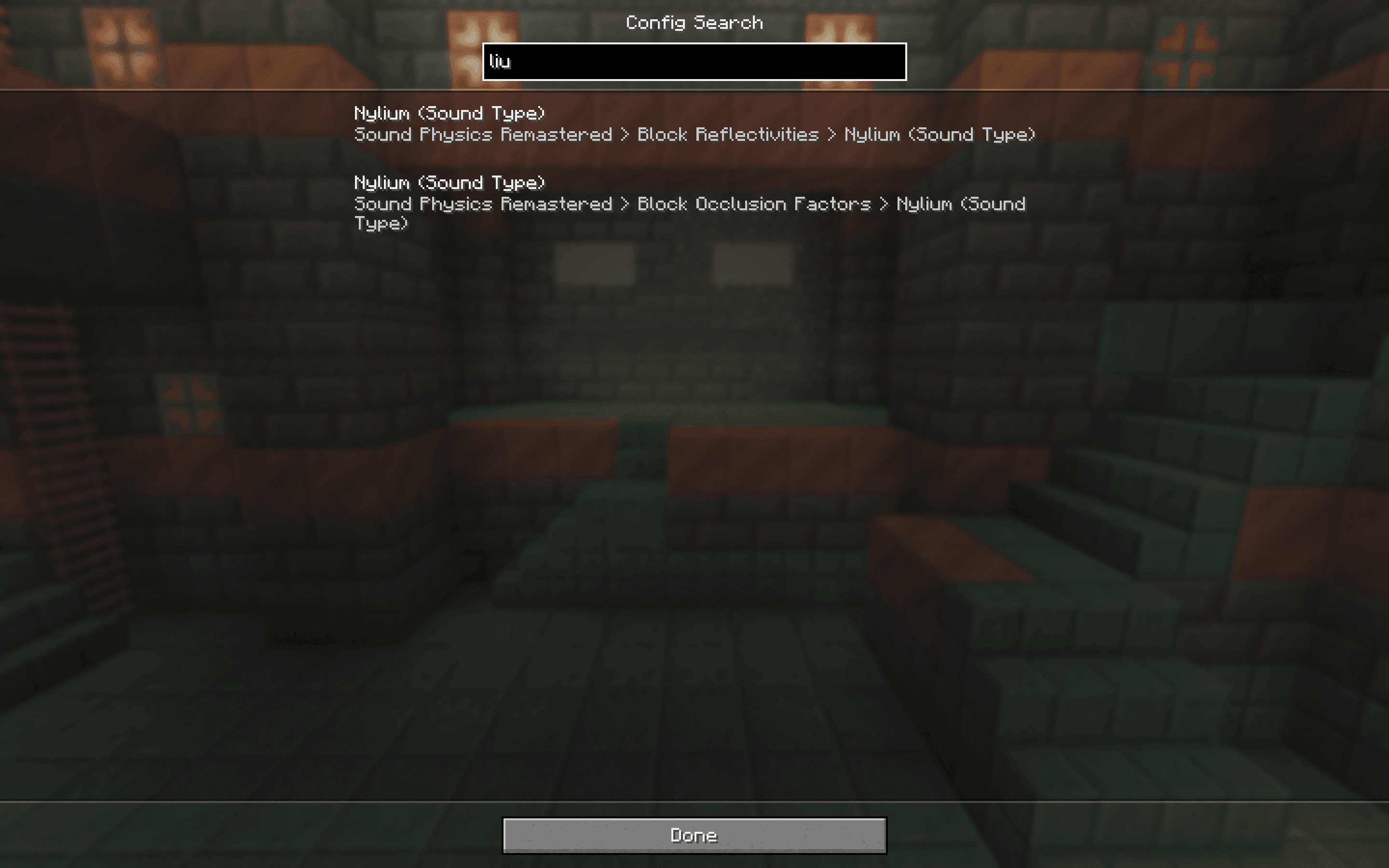 Config Search screenshot