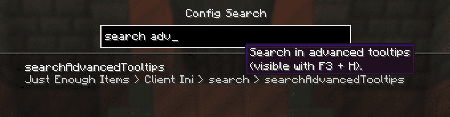 Config Search screenshot