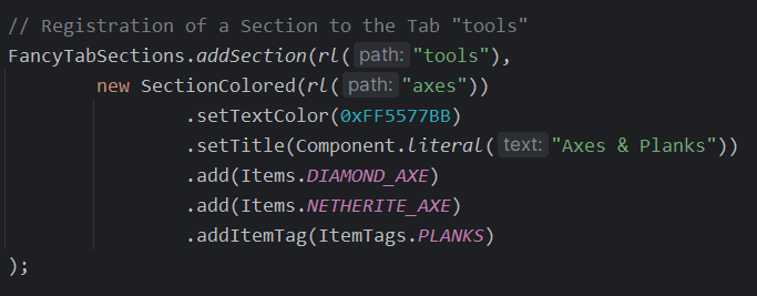 Fancy Tab Sections screenshot