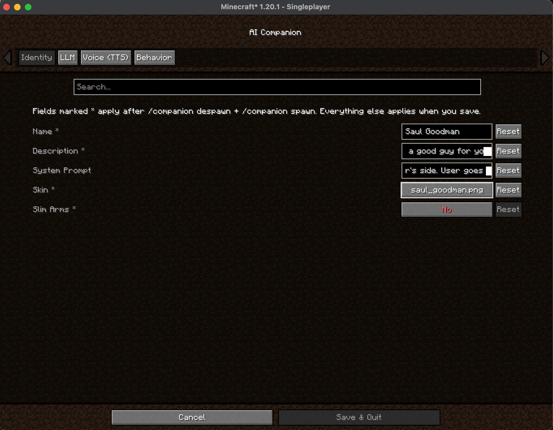 AI Companion Fabric screenshot