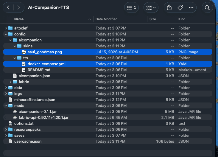 AI Companion Fabric screenshot