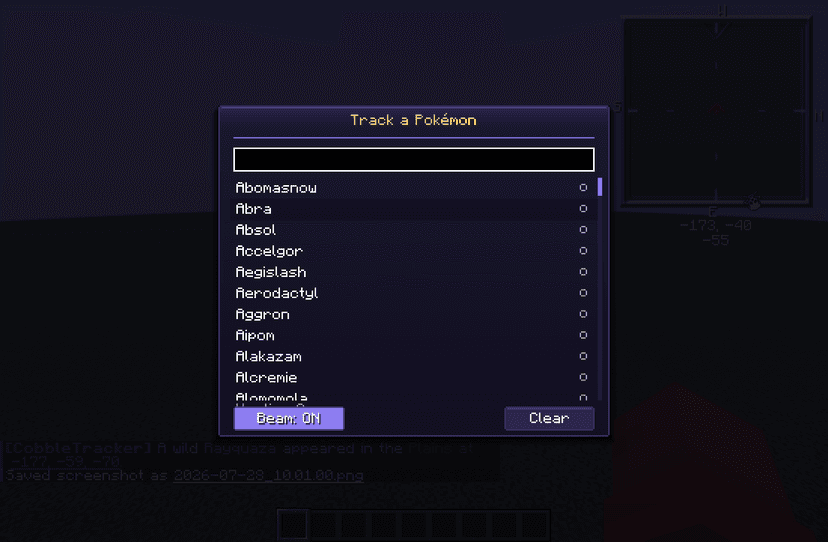 CobbleTracker (Cobblemon): Minecraft mod for 1.21.1