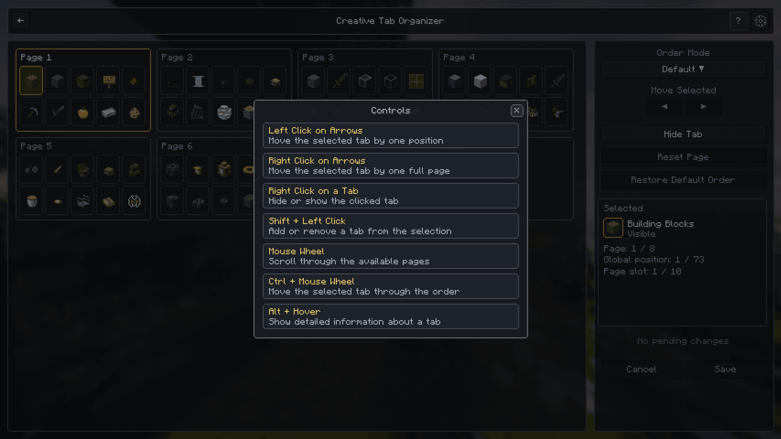 Creative Tab Organizer (CTO) screenshot