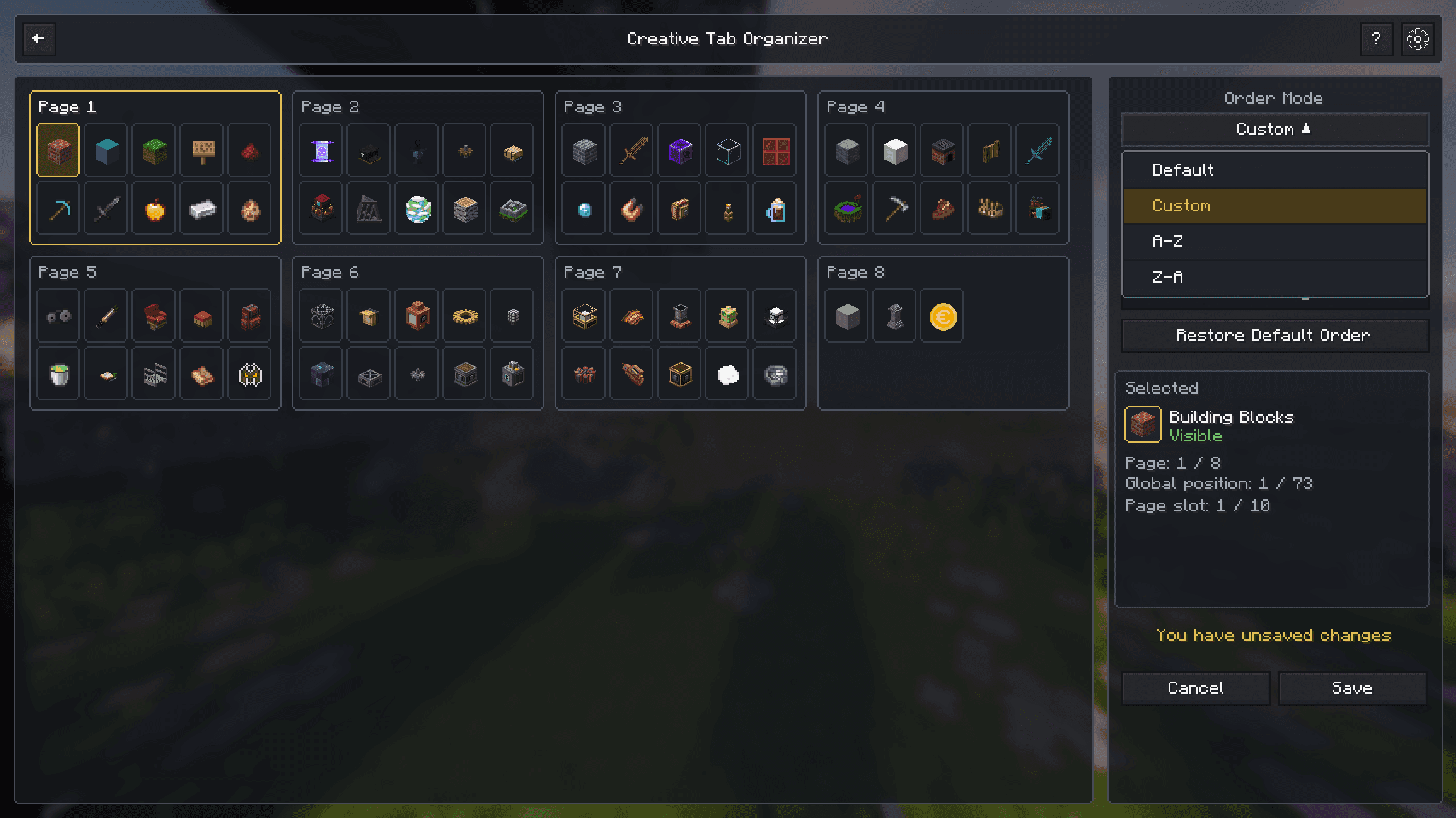 Creative Tab Organizer (CTO) screenshot