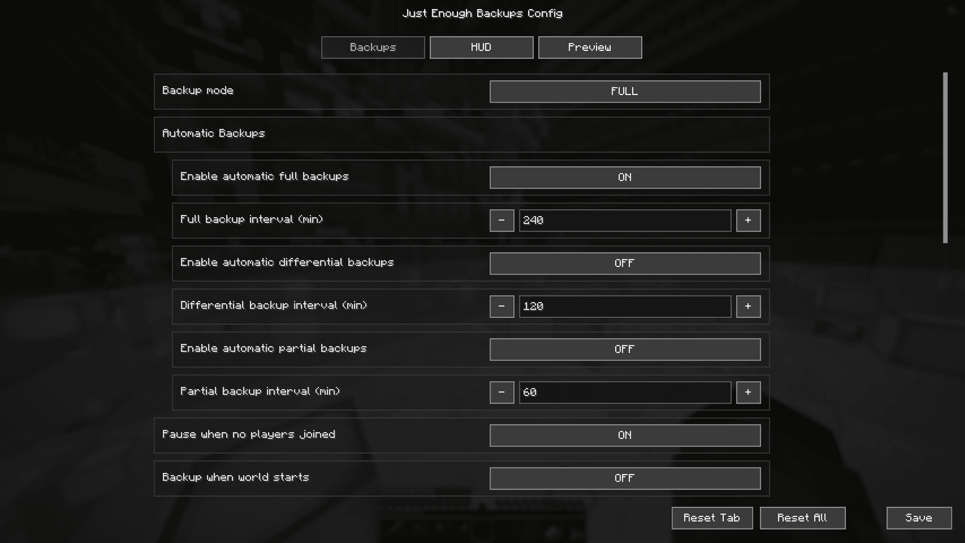 Just Enough Backups (JEB) screenshot