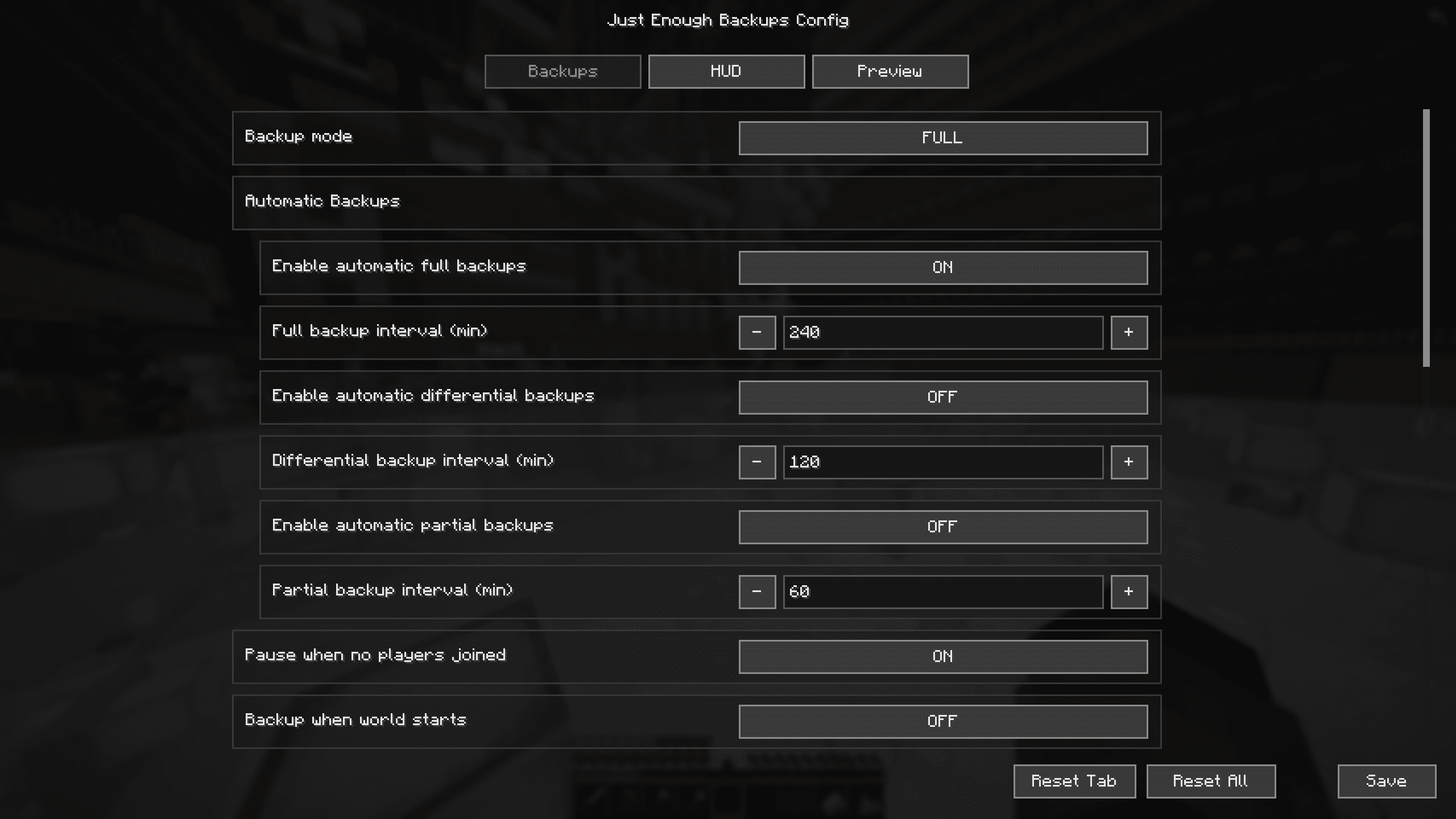 Just Enough Backups (JEB) screenshot
