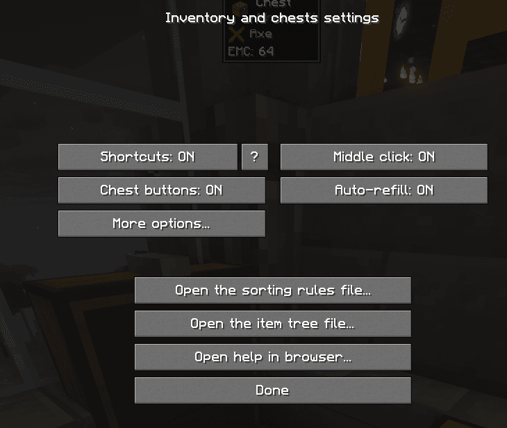 Inventory Sorter Buttons screenshot