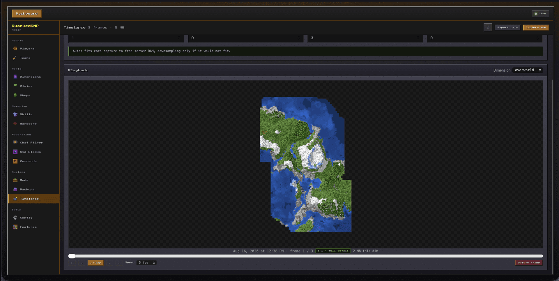 Quacked SMP - Server Management Panel screenshot