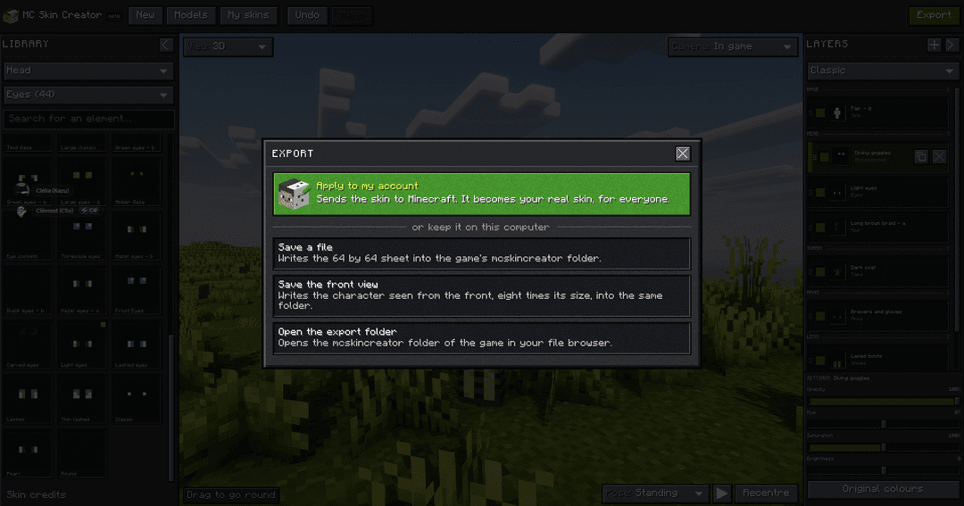 Skin Creator: Minecraft mod for 26.3