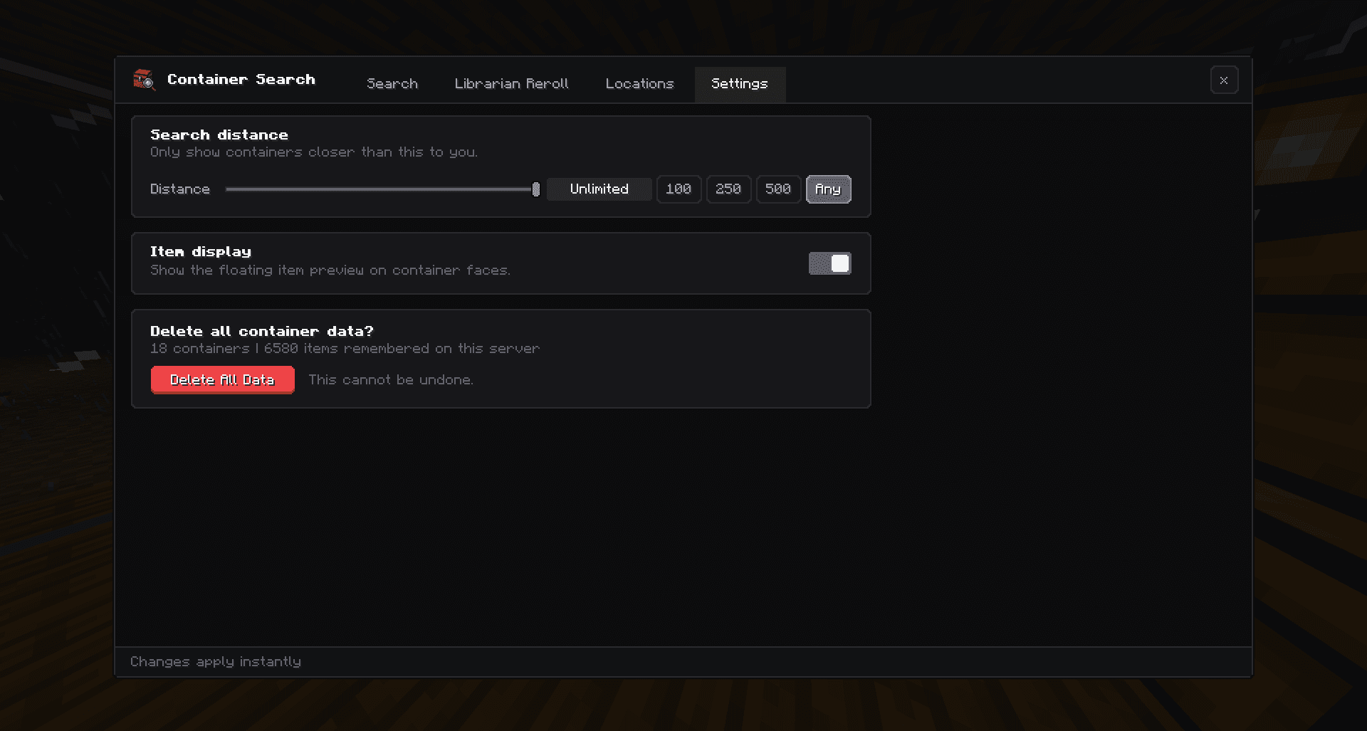 Noob's Container Searcher screenshot