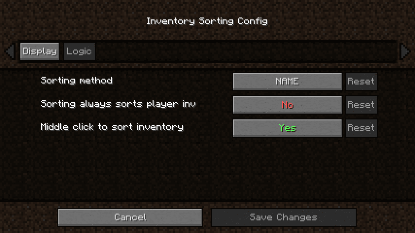 Inventory Sorting screenshot