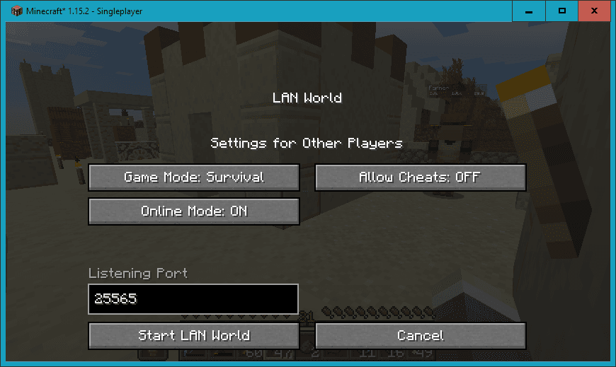 Lan Server Properties screenshot