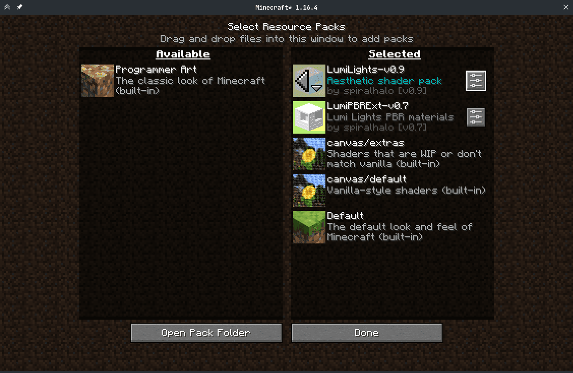 Respackopts screenshot