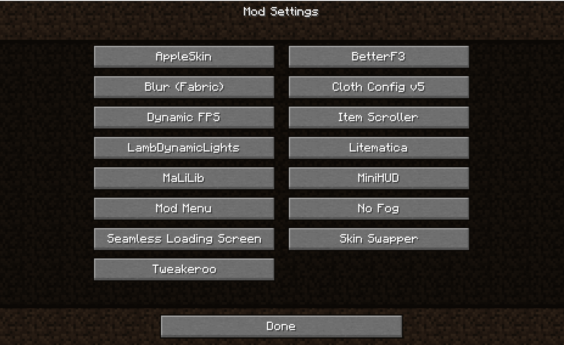 Mod Settings screenshot