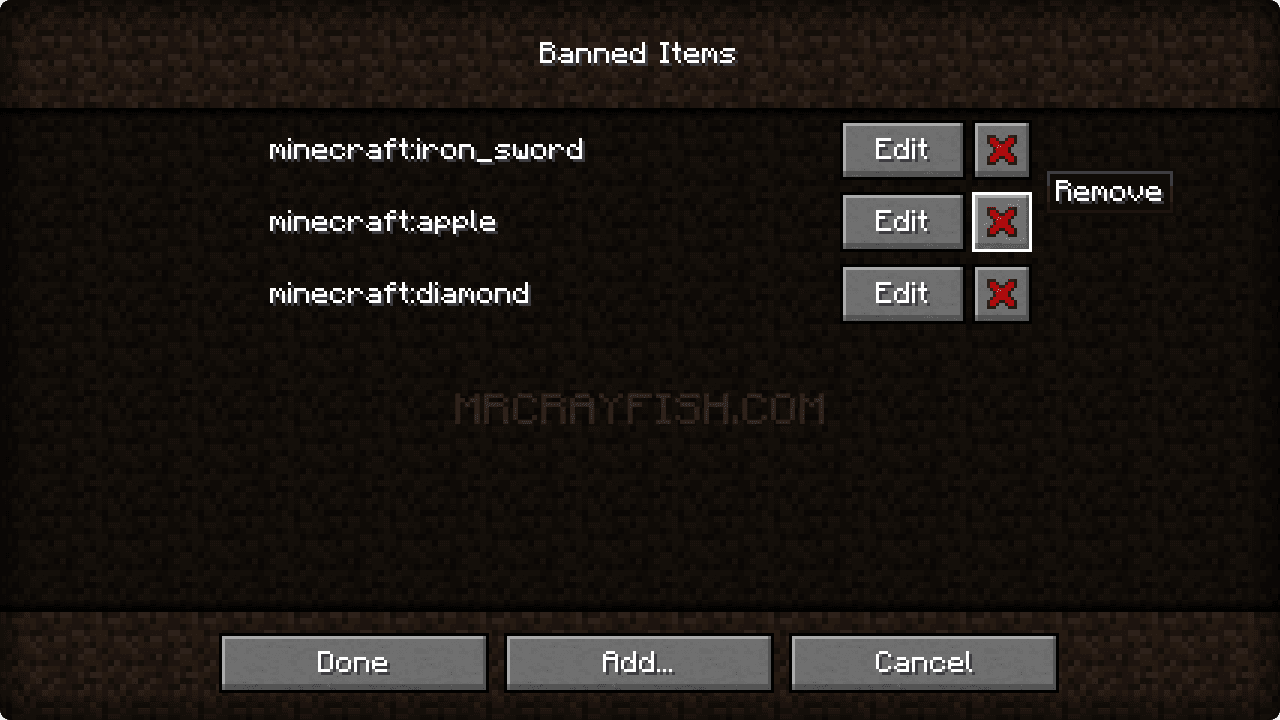 Configured screenshot