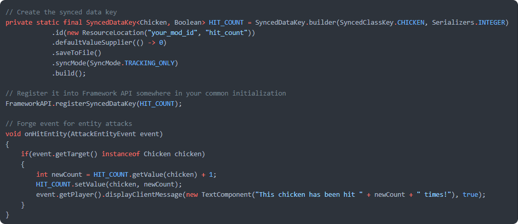 Framework screenshot