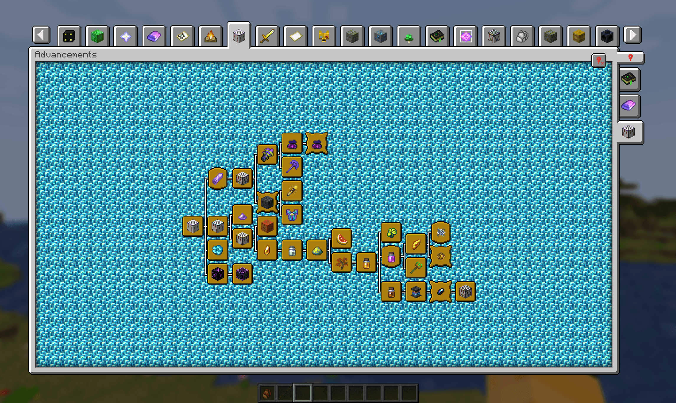 Paginated Advancements & Custom Frames screenshot