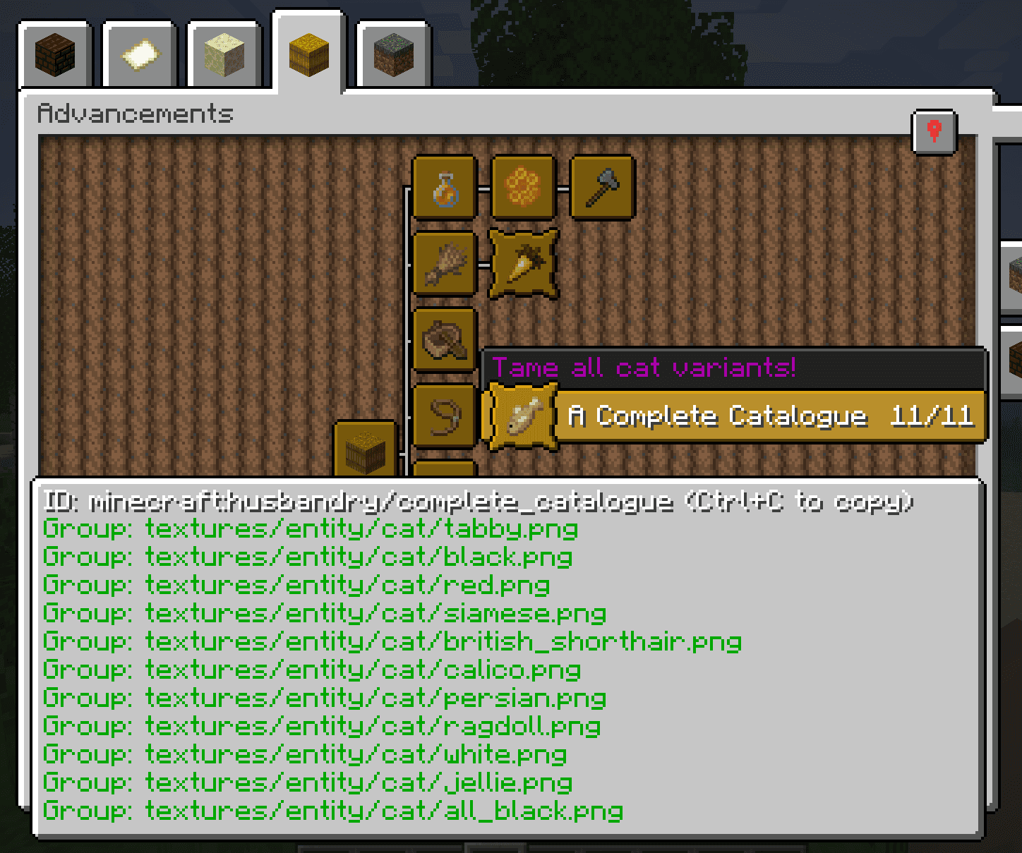 Paginated Advancements & Custom Frames screenshot