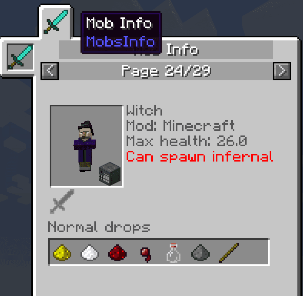 Mobs Info screenshot