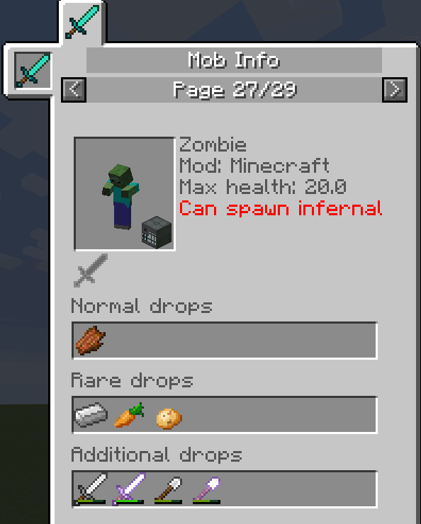 Mobs Info screenshot