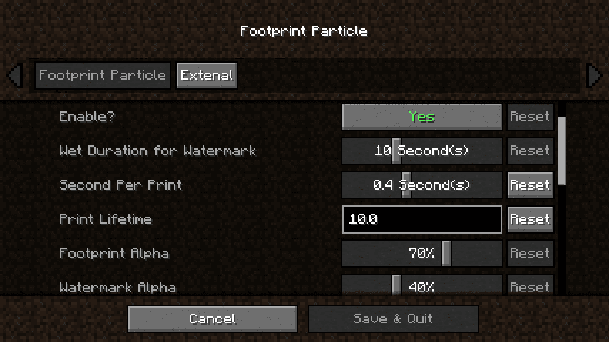 FootprintParticle screenshot