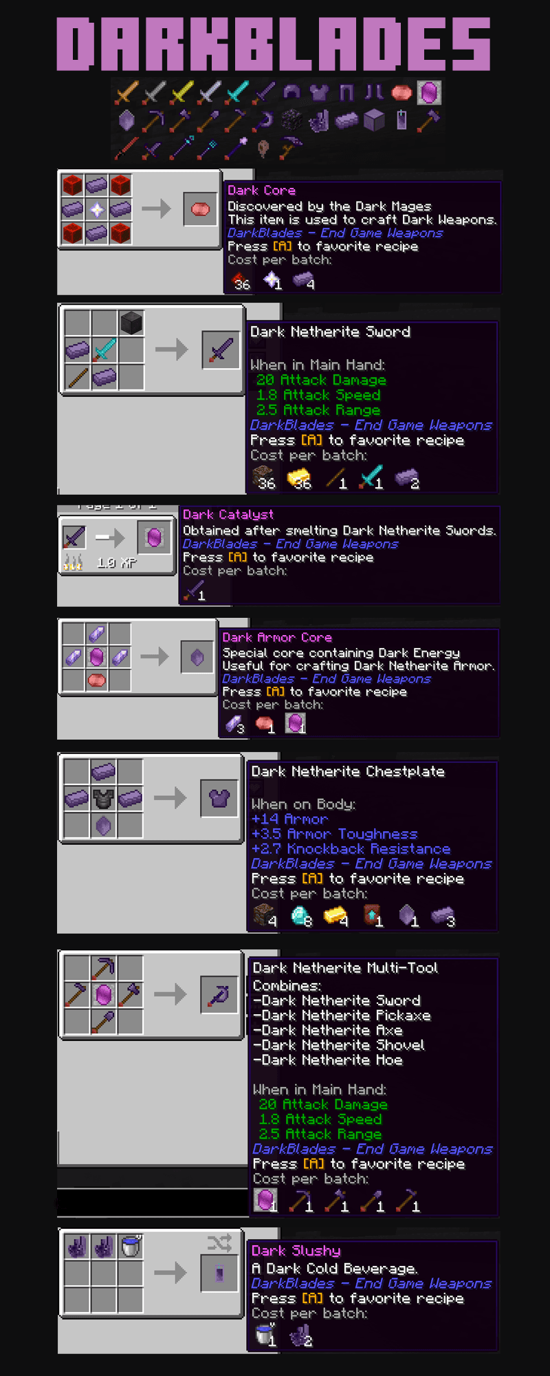 DarkBlades - RPG End-Game Weapons, Armor, Tools screenshot