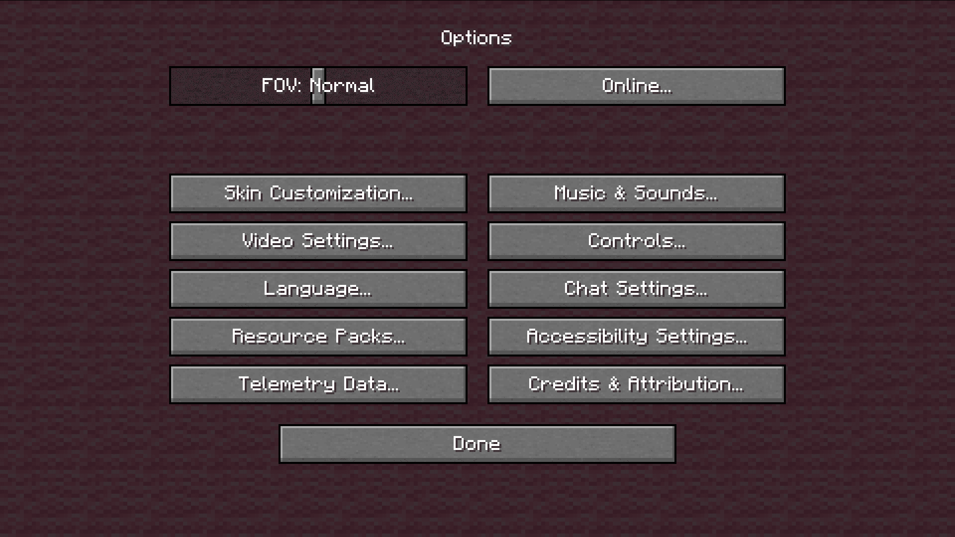 YUNG's Menu Tweaks (Forge/NeoForge) screenshot