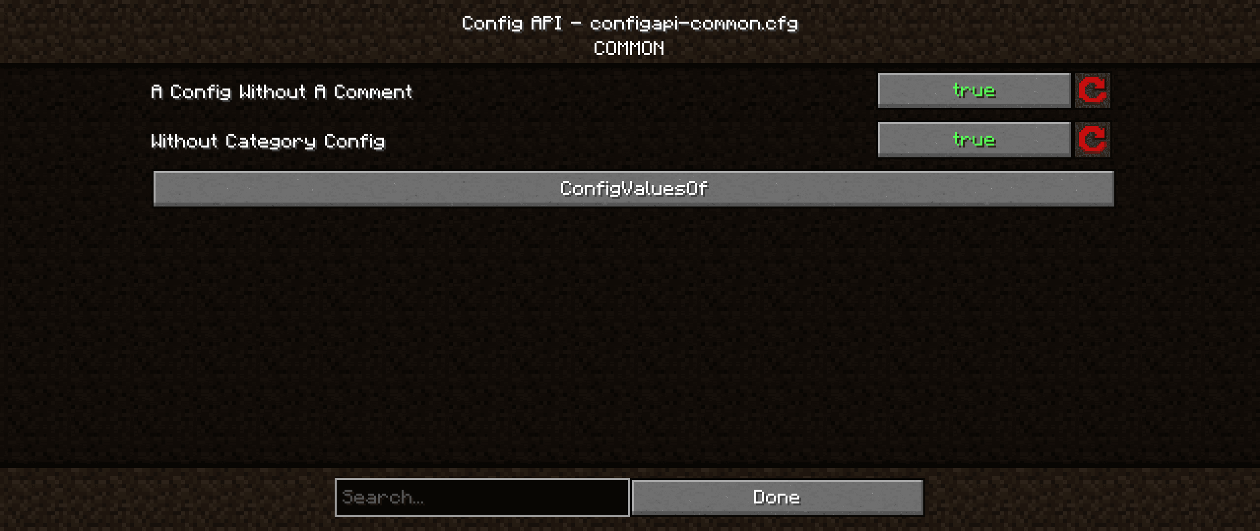 Config API screenshot