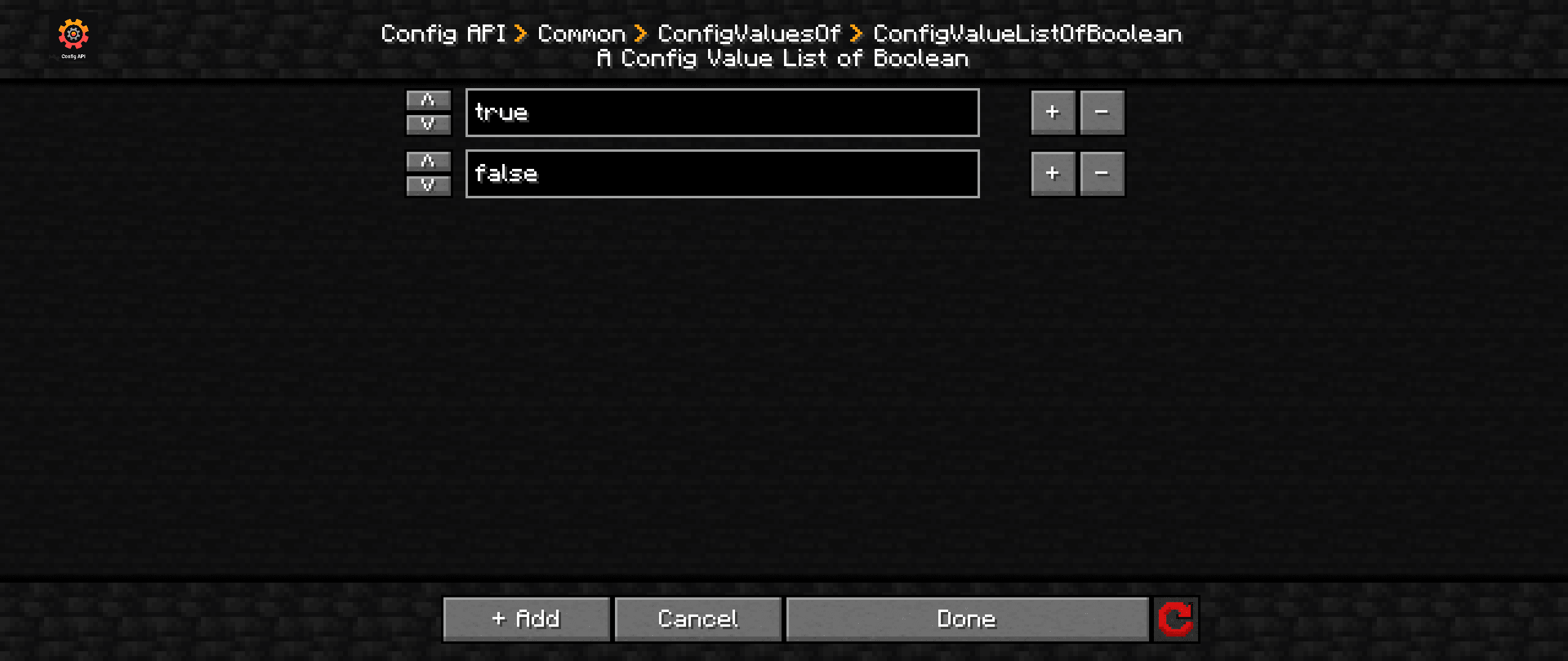 Config API screenshot
