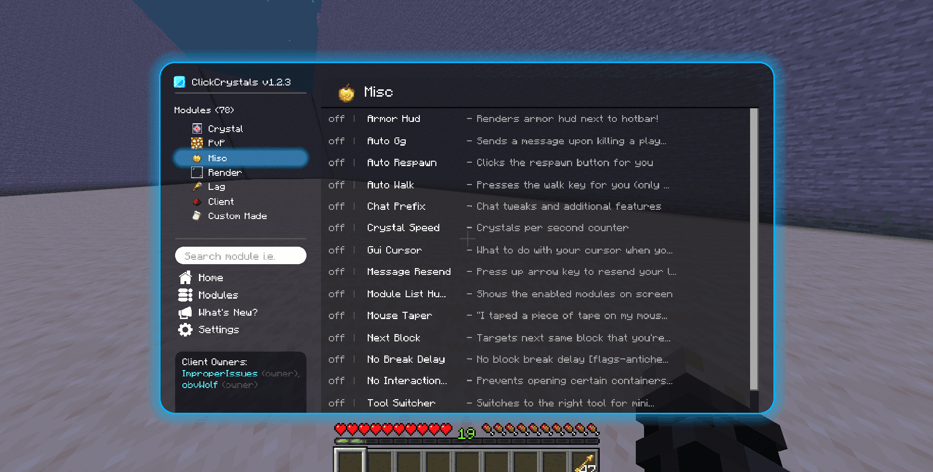 ClickCrystals screenshot
